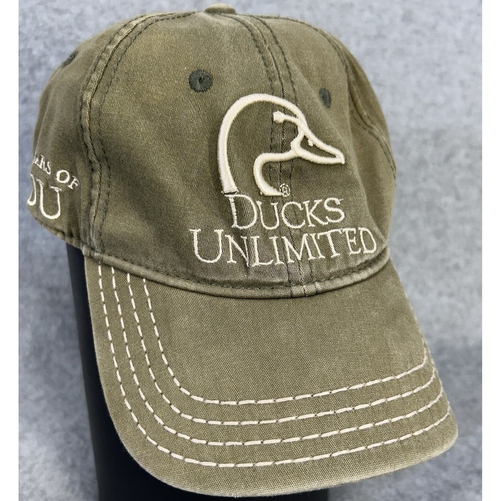 Ducks Unlimited Green Baseball Cap Strap Back Benton County 75 Years Of Du